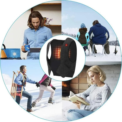 Mens Graphene Heated Vest USB Charging Padded Thermal Winter Jacket For Outdoor Cold Weather Wear 4