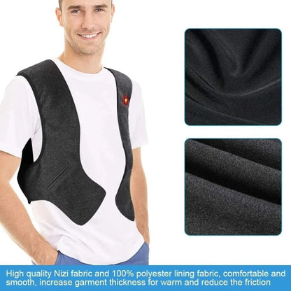 Mens Graphene Heated Vest USB Charging Padded Thermal Winter Jacket For Outdoor Cold Weather Wear 5