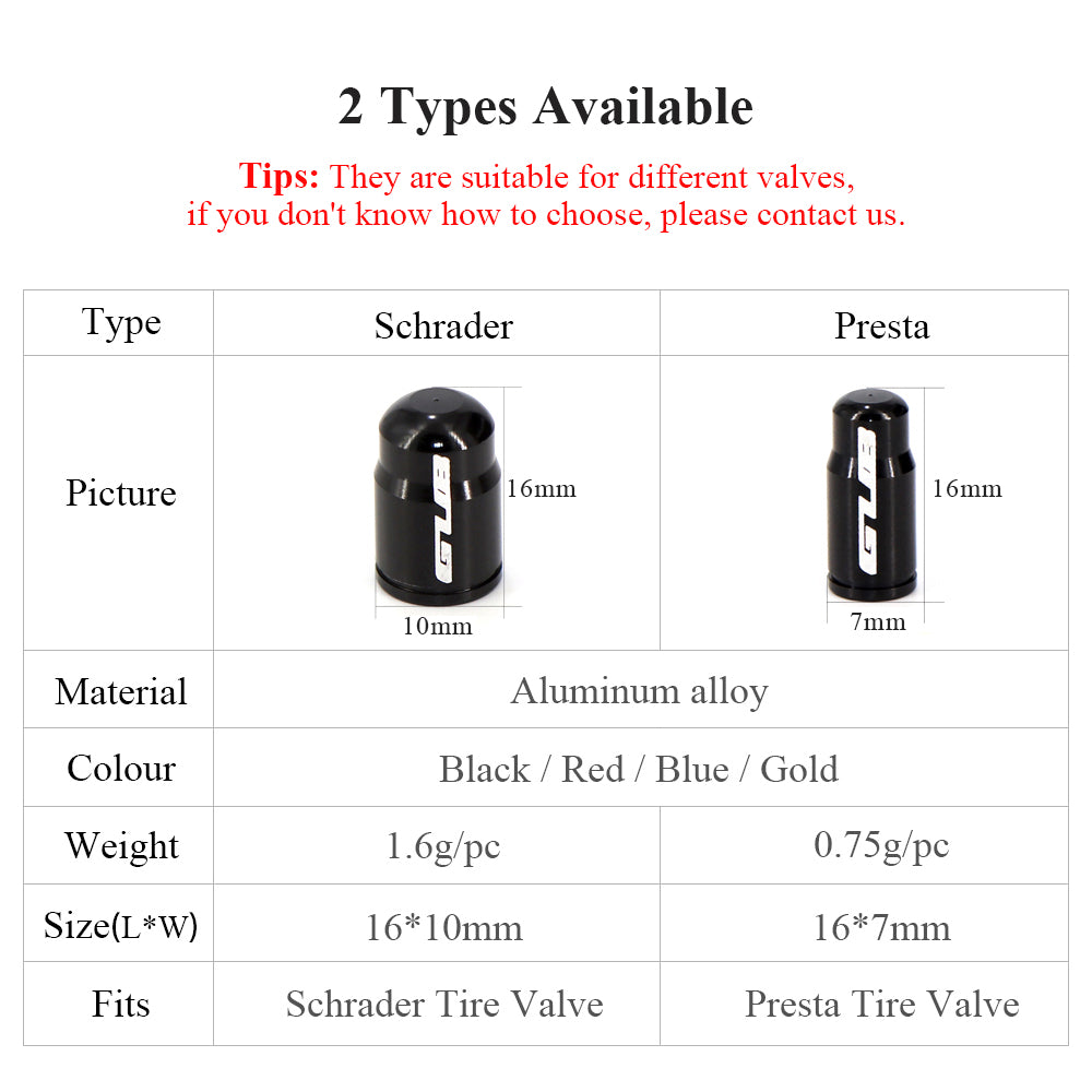 Aluminum CNC Bicycle Valve Caps For Schrader Presta AV FV MTB Road Bike Dustproof Tyre Tube Gas Noz 2