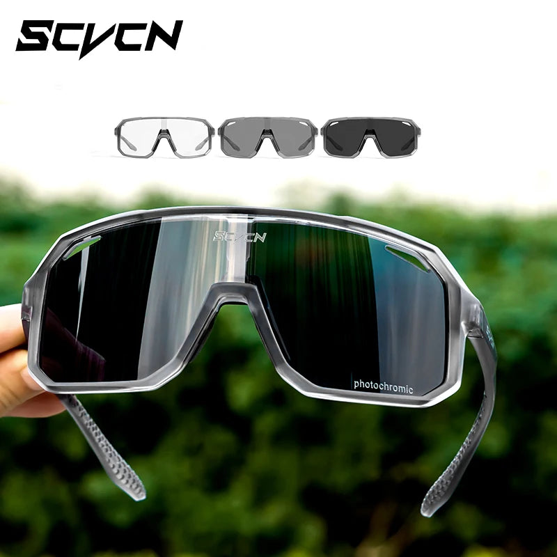 Photochromic Cycling Sunglasses Goggles for Men & Women, TR90 Frame Outdoor Bike Riding Glasses Road Bicycle Eyewear