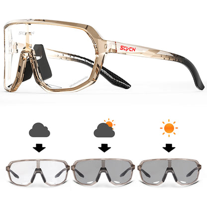 Photochromic Cycling Sunglasses Goggles for Men & Women, TR90 Frame Outdoor Bike Riding Glasses Road Bicycle Eyewear