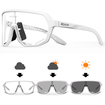 Photochromic Cycling Sunglasses Goggles for Men & Women, TR90 Frame Outdoor Bike Riding Glasses Road Bicycle Eyewear
