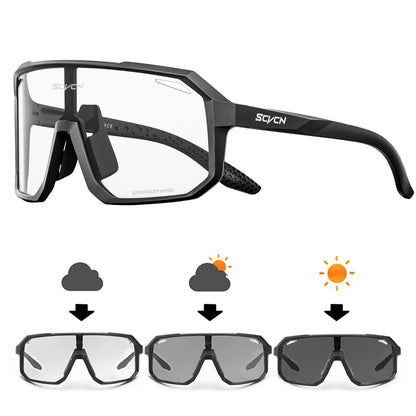 Photochromic Cycling Sunglasses Goggles for Men & Women, TR90 Frame Outdoor Bike Riding Glasses Road Bicycle Eyewear