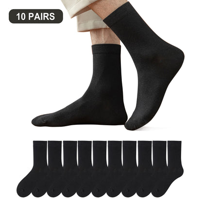 Men's Cotton Socks, Soft, Breathable Black and White Business Crew Socks for Office, Formal, Daily Wear, New Style