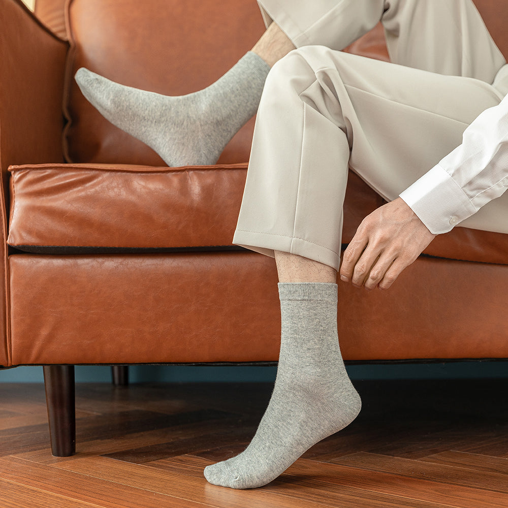 Men's Cotton Socks, Soft, Breathable Black and White Business Crew Socks for Office, Formal, Daily Wear, New Style