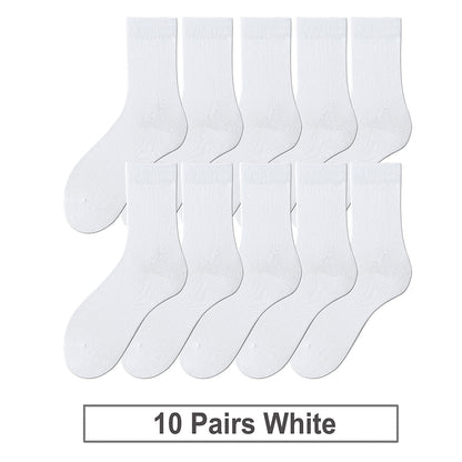 Men's Cotton Socks, Soft, Breathable Black and White Business Crew Socks for Office, Formal, Daily Wear, New Style