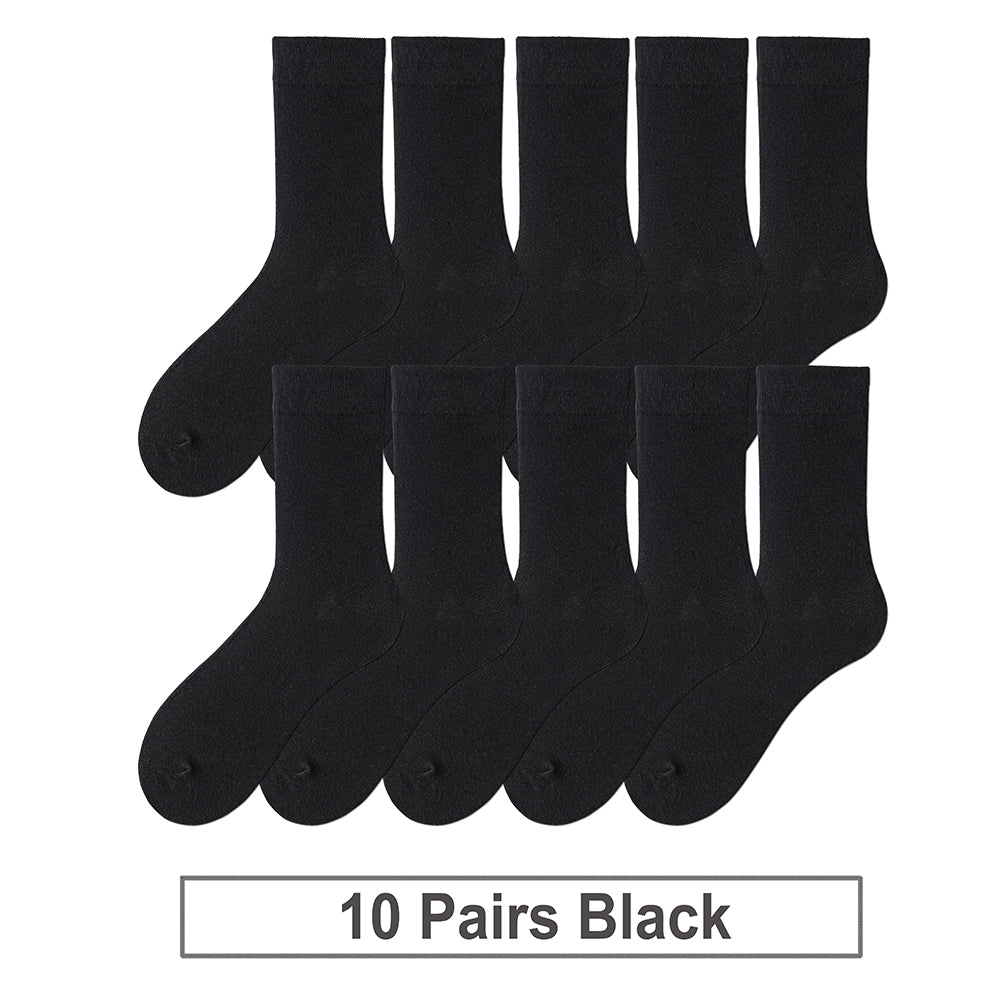 Men's Cotton Socks, Soft, Breathable Black and White Business Crew Socks for Office, Formal, Daily Wear, New Style