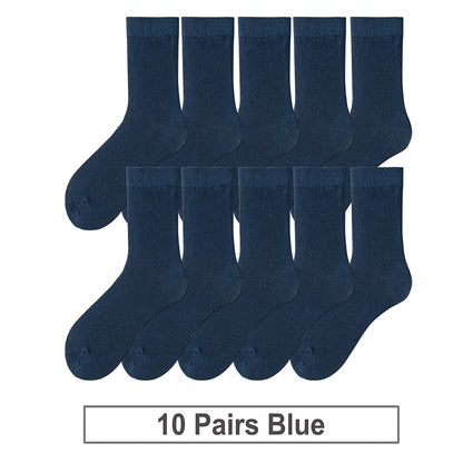 Men's Cotton Socks, Soft, Breathable Black and White Business Crew Socks for Office, Formal, Daily Wear, New Style