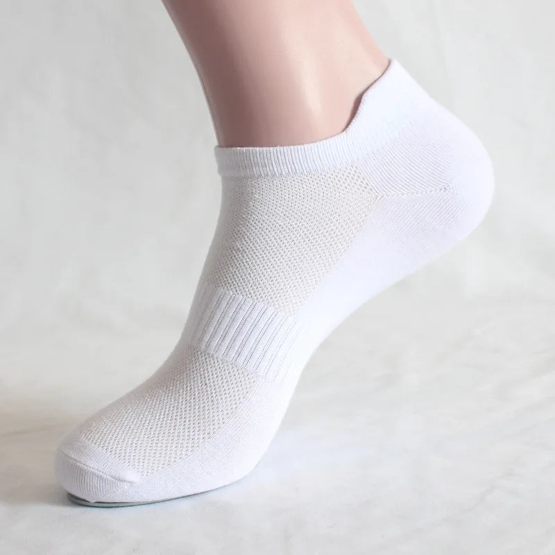Mesh Cotton Ankle Socks Women Men Student Couple Boat Socks, Plus Size Solid Color Athletic Running No Show Low Cut
