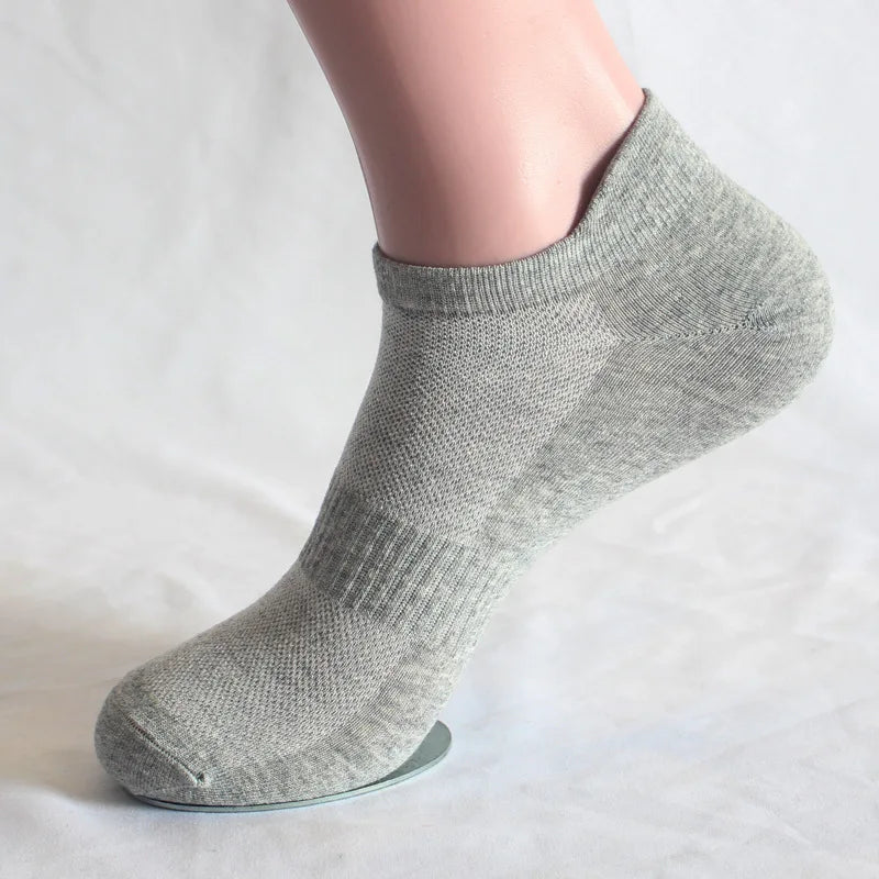 Mesh Cotton Ankle Socks Women Men Student Couple Boat Socks, Plus Size Solid Color Athletic Running No Show Low Cut
