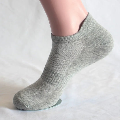 Mesh Cotton Ankle Socks Women Men Student Couple Boat Socks, Plus Size Solid Color Athletic Running No Show Low Cut