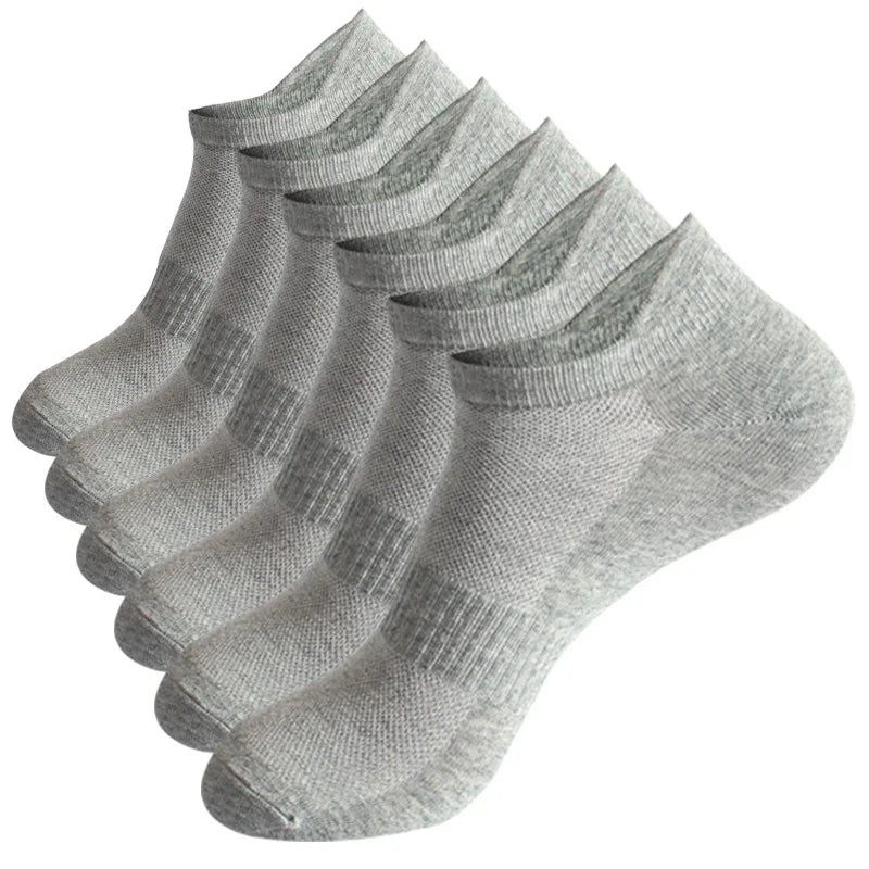 Mesh Cotton Ankle Socks Women Men Student Couple Boat Socks, Plus Size Solid Color Athletic Running No Show Low Cut