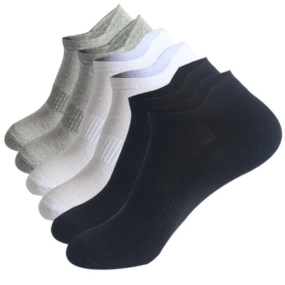 Mesh Cotton Ankle Socks Women Men Student Couple Boat Socks, Plus Size Solid Color Athletic Running No Show Low Cut