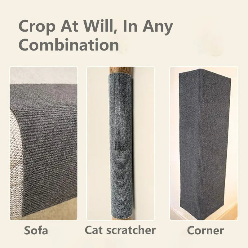 Self-Adhesive Cat Scratching Mat Reusable Cat Scratcher Sofa Tape for Furniture Protection, Scratch Board for Cats.