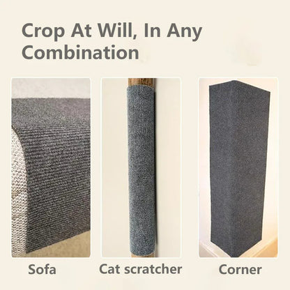 Self-Adhesive Cat Scratching Mat Reusable Cat Scratcher Sofa Tape for Furniture Protection, Scratch Board for Cats.