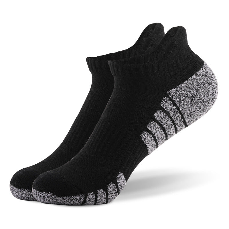 Low Cut Breathable Sports Socks for Men Women, Thickened Terry Mesh Boat Socks Non-Slip Shock Absorbing Running Ankle