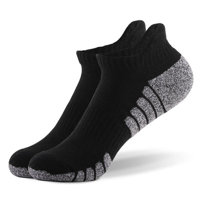 Low Cut Breathable Sports Socks for Men Women, Thickened Terry Mesh Boat Socks Non-Slip Shock Absorbing Running Ankle