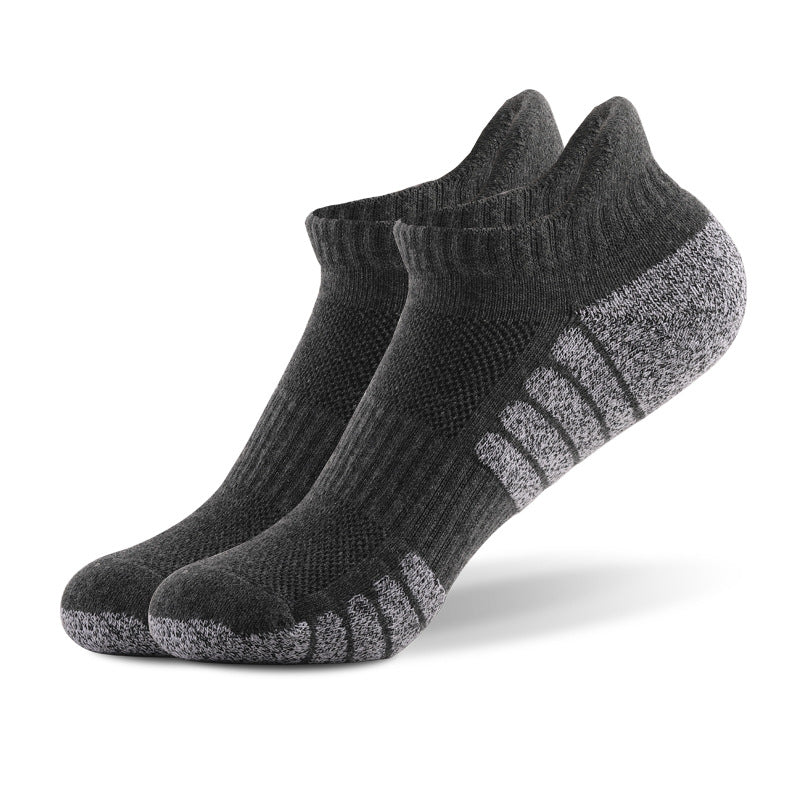 Low Cut Breathable Sports Socks for Men Women, Thickened Terry Mesh Boat Socks Non-Slip Shock Absorbing Running Ankle