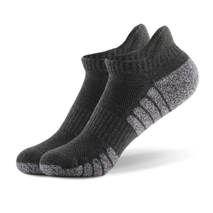 Low Cut Breathable Sports Socks for Men Women, Thickened Terry Mesh Boat Socks Non-Slip Shock Absorbing Running Ankle