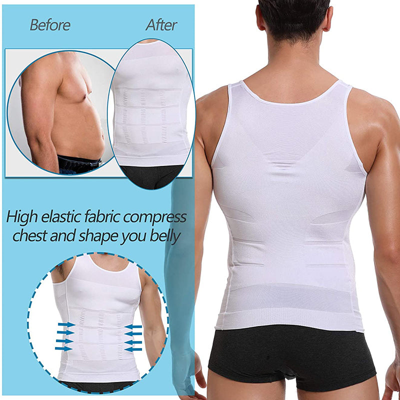 Compression Tank Top Men Slimming Body Shaper Vest Abs Abdomen Tummy Control Workout Shirt Sleevele 3