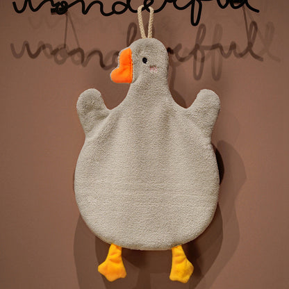 Cartoon Goose Hand Towel, Super Water Absorption & Quick Drying Hanging Towel for Kitchen, Bathroom, and Toilet