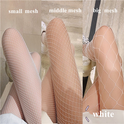 Black Fishnet Lingerie Tights, Sexy Women Long Mesh Body Stockings High Waist Nylon Pantyhose Summer Thigh High Hosiery