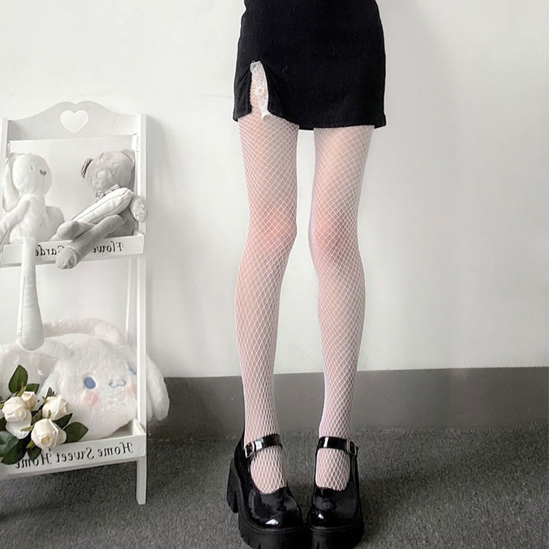 Black Fishnet Lingerie Tights, Sexy Women Long Mesh Body Stockings High Waist Nylon Pantyhose Summer Thigh High Hosiery