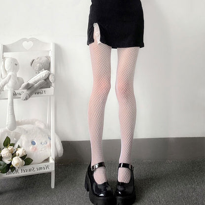 Black Fishnet Lingerie Tights, Sexy Women Long Mesh Body Stockings High Waist Nylon Pantyhose Summer Thigh High Hosiery