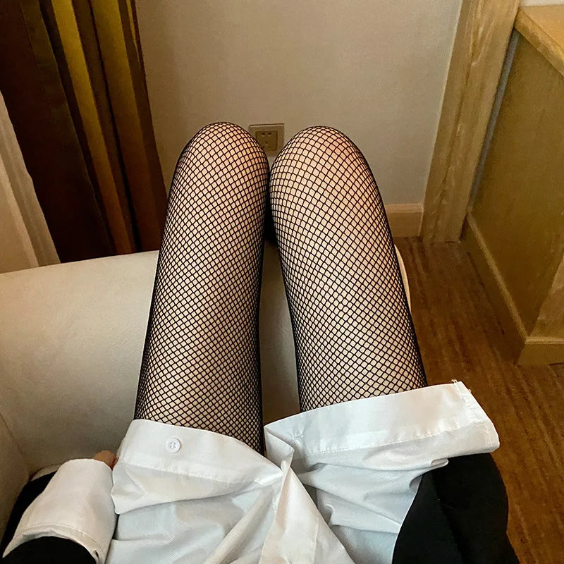 Japanese Classic Lolita Lace Mesh Stockings Retro Floral Rattan White Pantyhose Hollowed Out Bottomed Tights for Cosplay