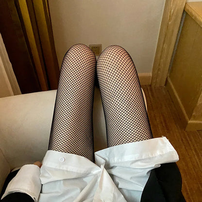 Japanese Classic Lolita Lace Mesh Stockings Retro Floral Rattan White Pantyhose Hollowed Out Bottomed Tights for Cosplay