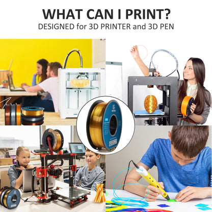 3D Filament, Shiny 3D Printer Spool Wire for High Quality Prints, Vacuum Packed