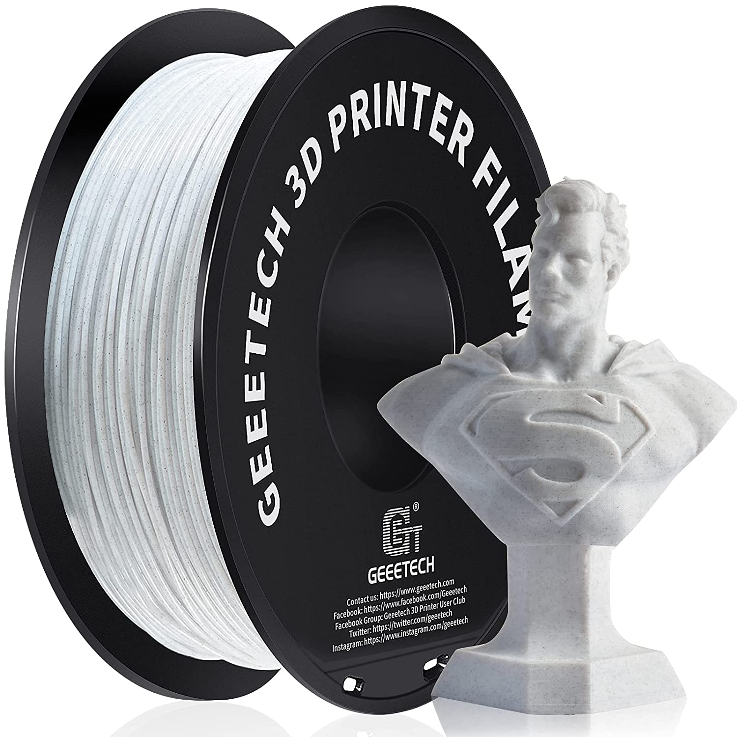 3D Filament, Shiny 3D Printer Spool Wire for High Quality Prints, Vacuum Packed