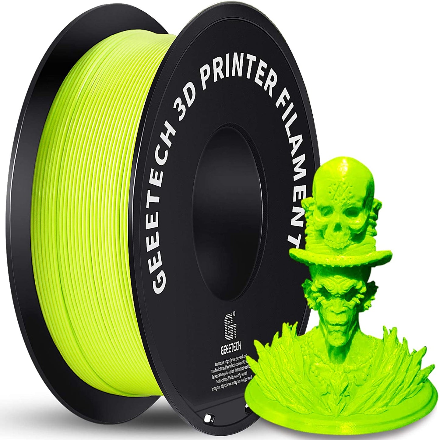 Geeetech 3D Printer Filament PLA Spool, Tangle-Free, Pure Plastic, Vacuum Packed 3D Printing Material for Smooth Layer