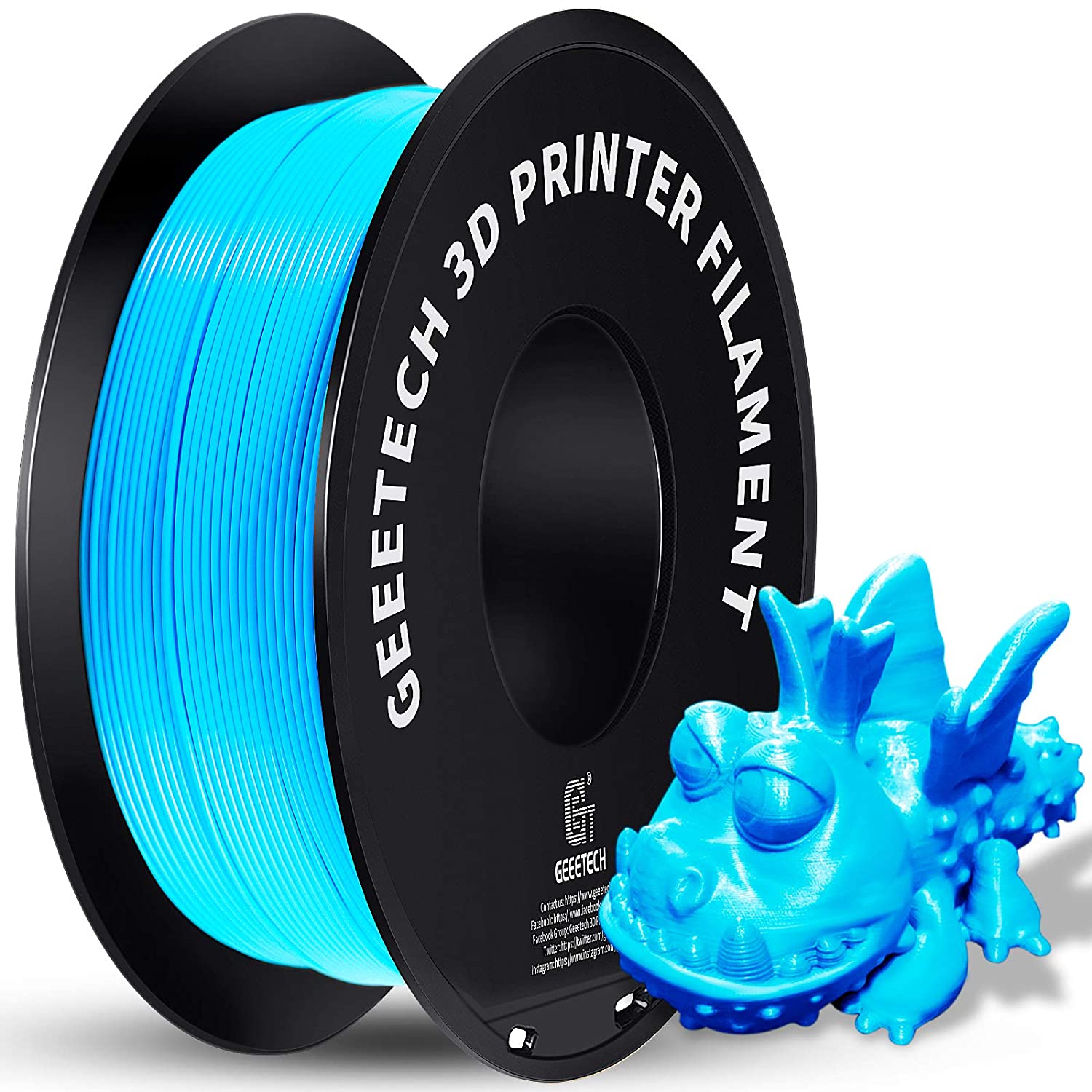 Geeetech 3D Printer Filament PLA Spool, Tangle-Free, Pure Plastic, Vacuum Packed 3D Printing Material for Smooth Layer