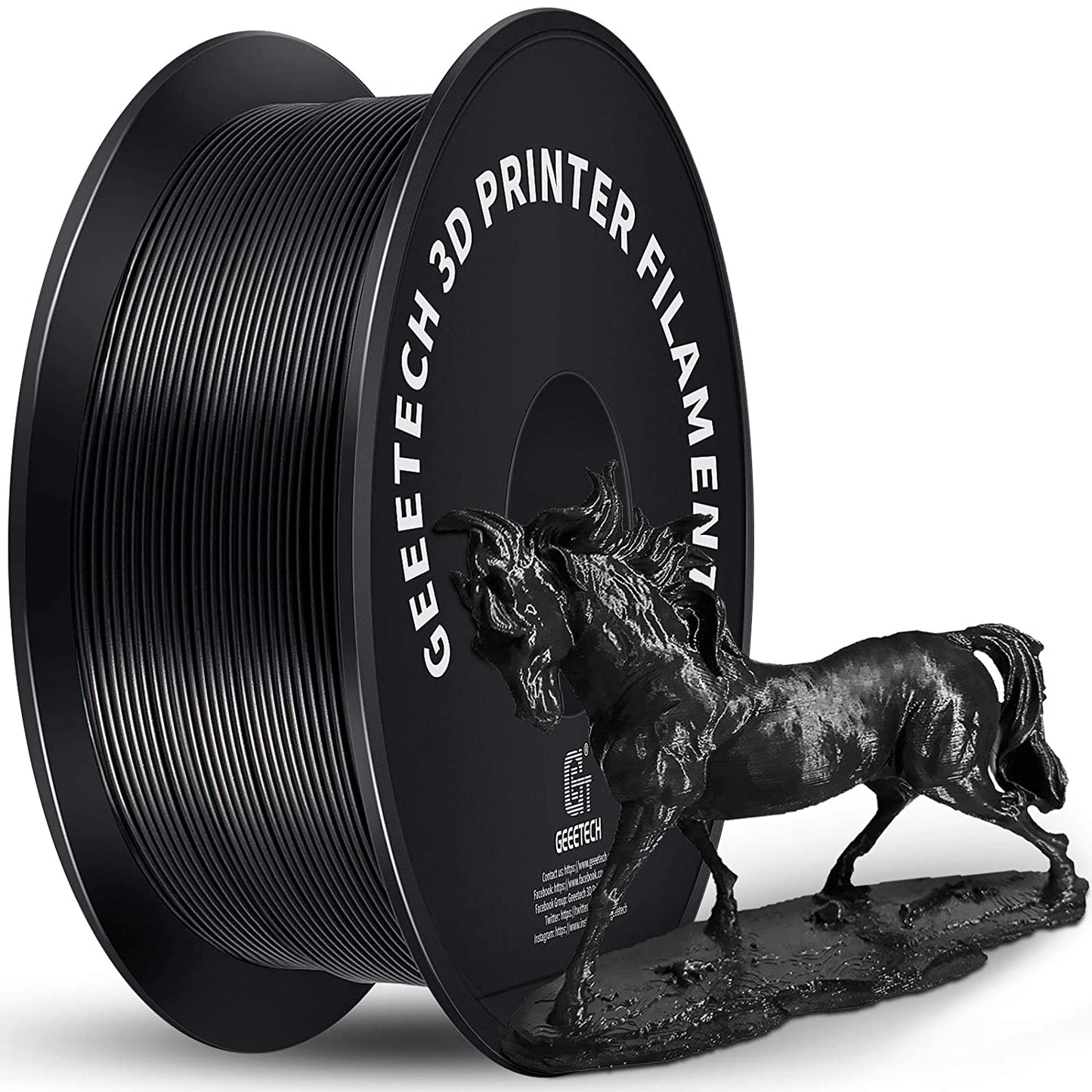 Geeetech 3D Printer Filament PLA Spool, Tangle-Free, Pure Plastic, Vacuum Packed 3D Printing Material for Smooth Layer