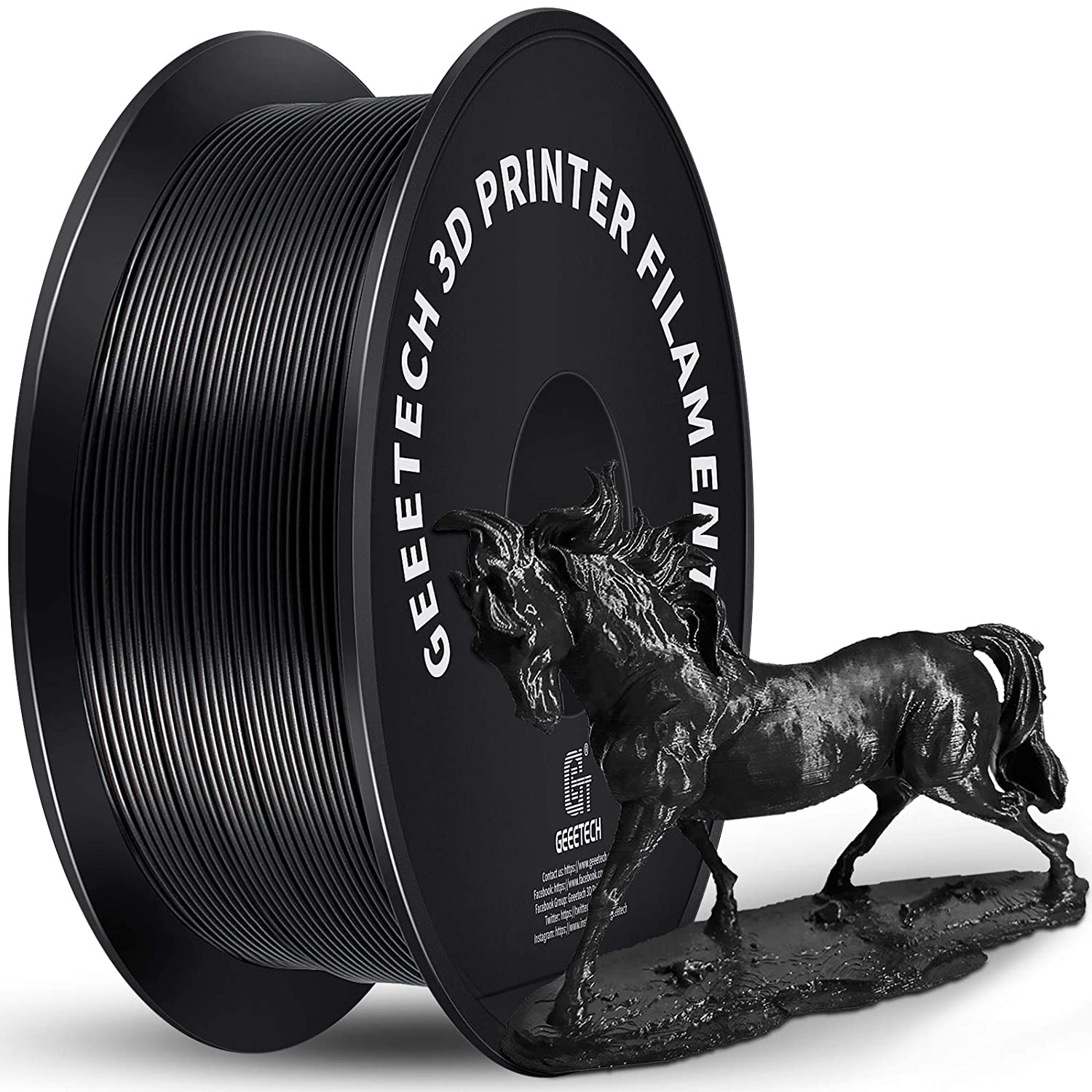 Geeetech 3D Printer Filament PLA Spool, Tangle-Free, Pure Plastic, Vacuum Packed 3D Printing Material for Smooth Layer