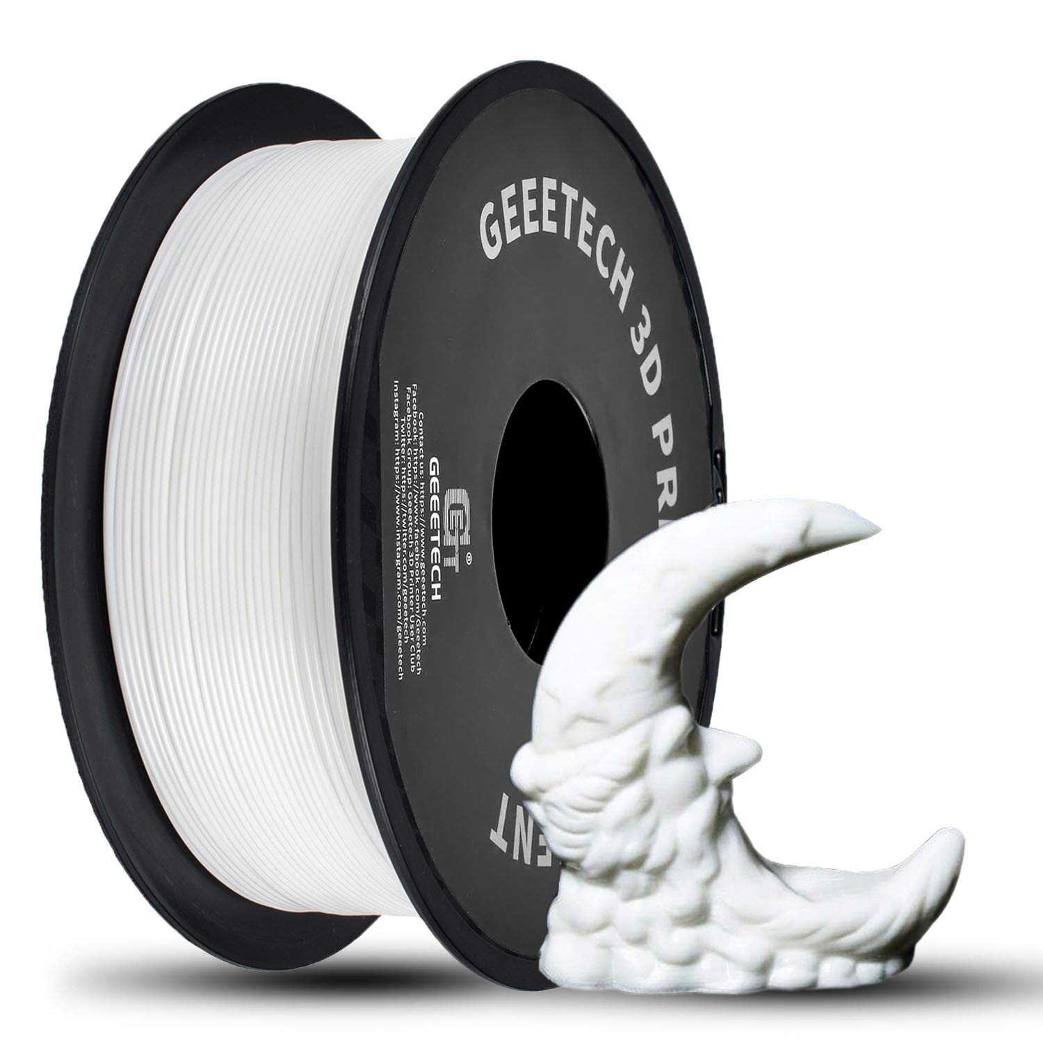 Geeetech 3D Printer Filament PLA Spool, Tangle-Free, Pure Plastic, Vacuum Packed 3D Printing Material for Smooth Layer