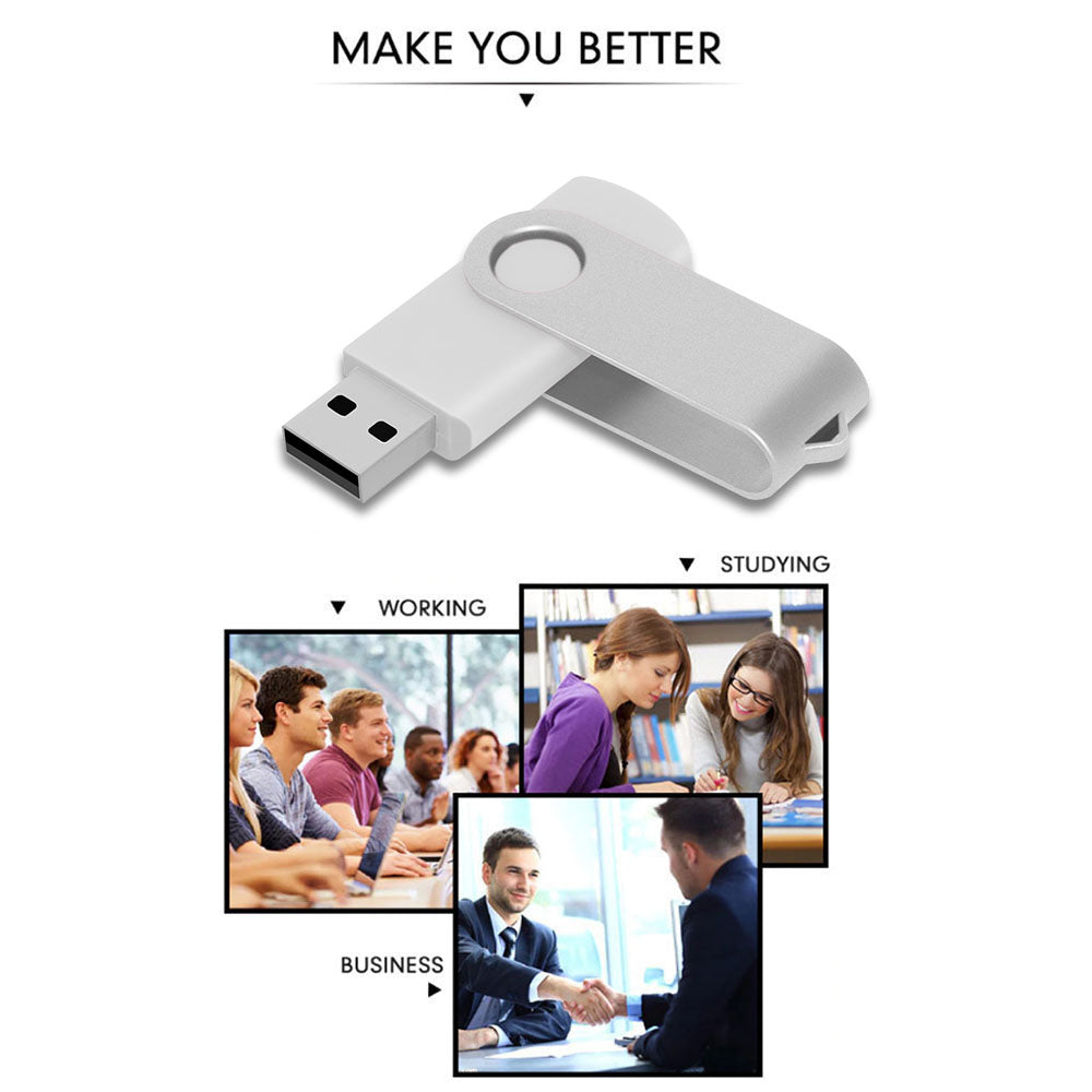 Portable USB Flash Drive Metal Swivel Jump Drive Memory Stick 20 Pendrive Cle USB For Laptop Car Of 3