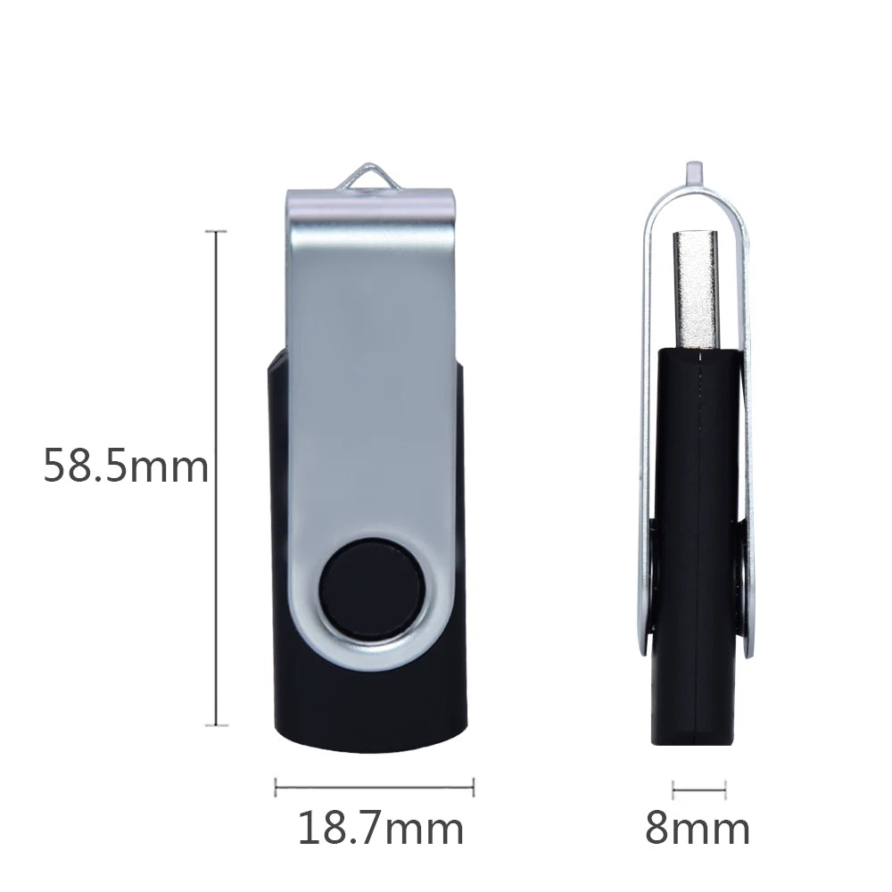 Portable USB Flash Drive Metal Swivel Jump Drive Memory Stick 20 Pendrive Cle USB For Laptop Car Of 4