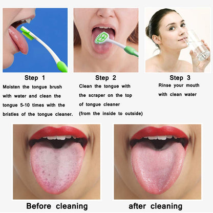 Reusable Silicone Tongue Scraper Brush for Adults & Kids Washable Tongue Cleaning Tool for Fresh Breath & Oral Hygiene