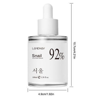 100ml 92% Snail Soothing Facial Essence – Multi-in-One Skin Care Serum for Hydrating & Moisturizing Dry Skin