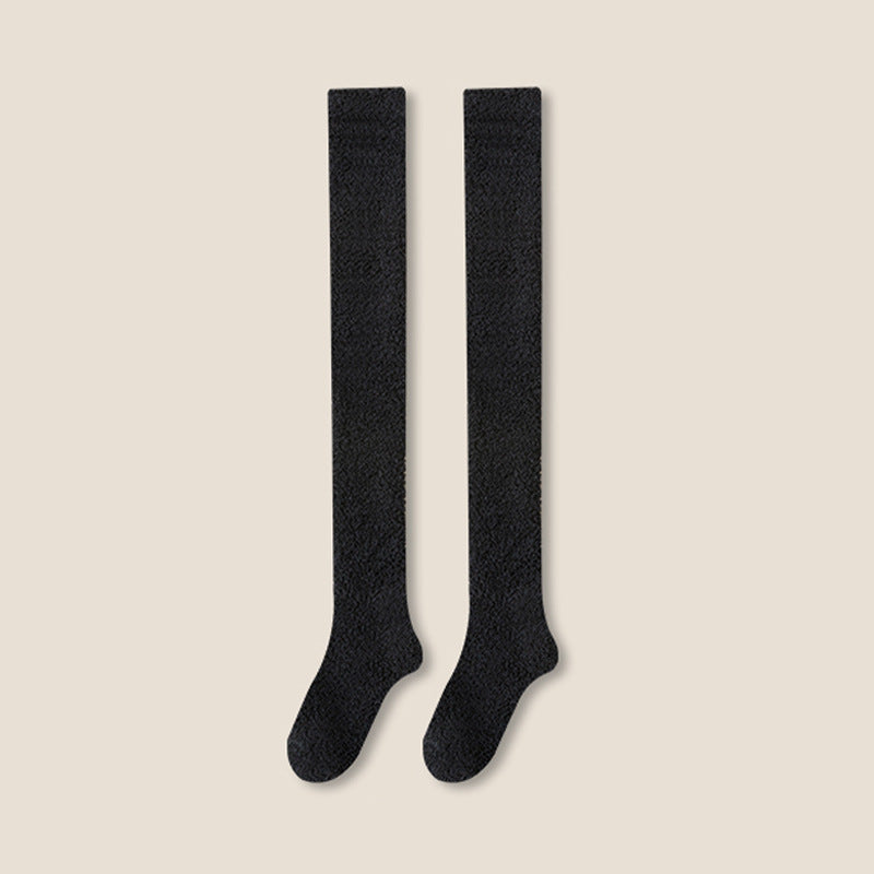 Womens Winter Warm Coral Fleece Thigh High Socks