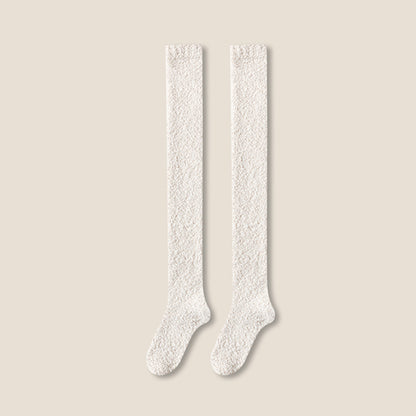 Womens Winter Warm Coral Fleece Thigh High Socks