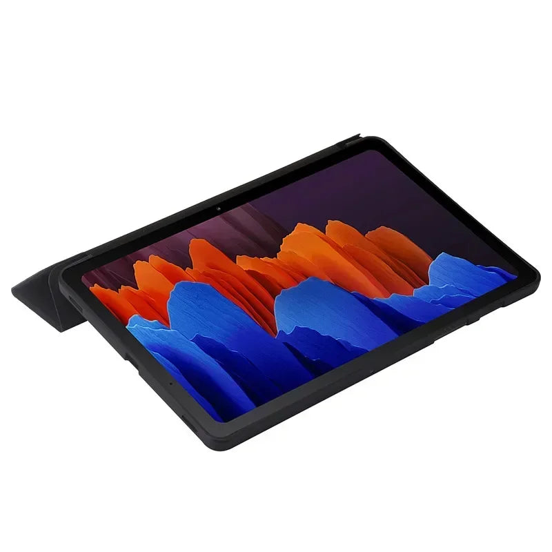 Samsung Tab A9 Plus Case, Trifold Leather Cover with Stand, Soft Back Funda Coque for Galaxy Tab A9+ Table