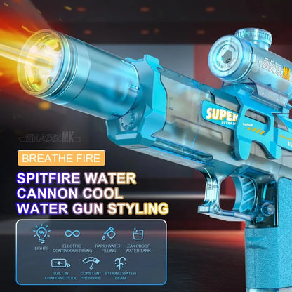 LED Light Emitting Electric Water Gun for Kids, Automatic Sensor Lights Water Pistol Summer Outdoor Beach Pool Toy