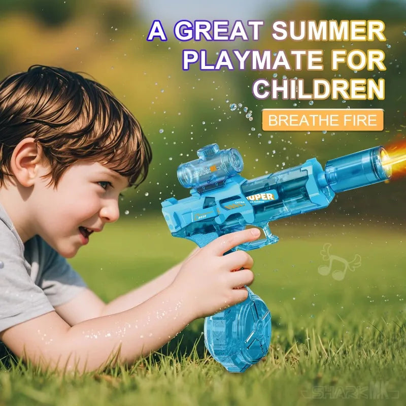 LED Light Emitting Electric Water Gun for Kids, Automatic Sensor Lights Water Pistol Summer Outdoor Beach Pool Toy