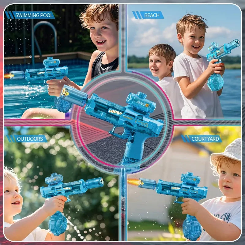 LED Light Emitting Electric Water Gun for Kids, Automatic Sensor Lights Water Pistol Summer Outdoor Beach Pool Toy