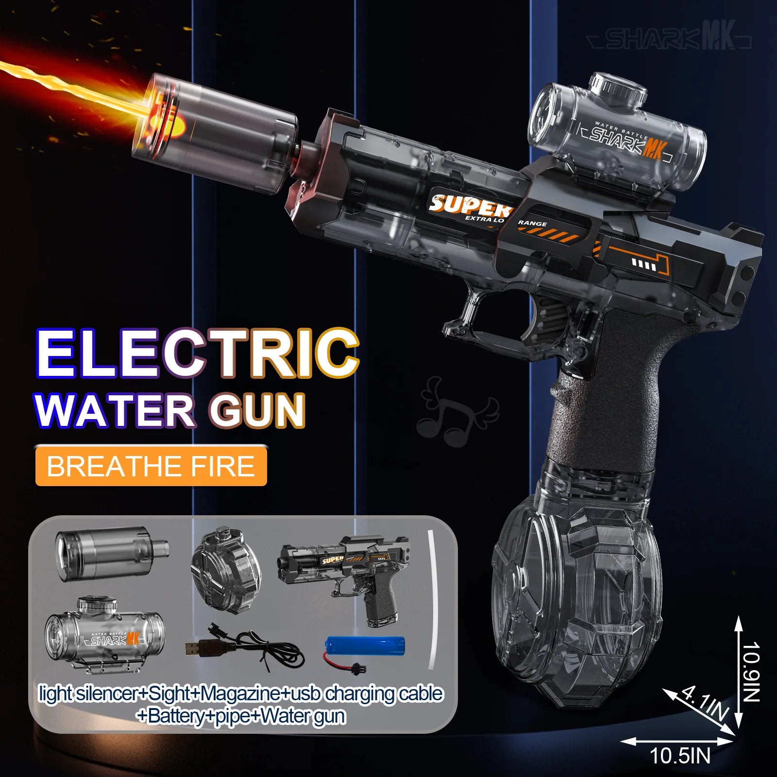 LED Light Emitting Electric Water Gun for Kids, Automatic Sensor Lights Water Pistol Summer Outdoor Beach Pool Toy