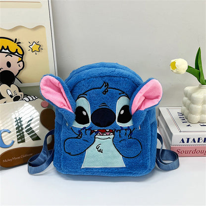 Disney Stitch Plush Backpack, Cartoon Backpack Fashion with Large Capacity, Fun Gift for Boys & Girls