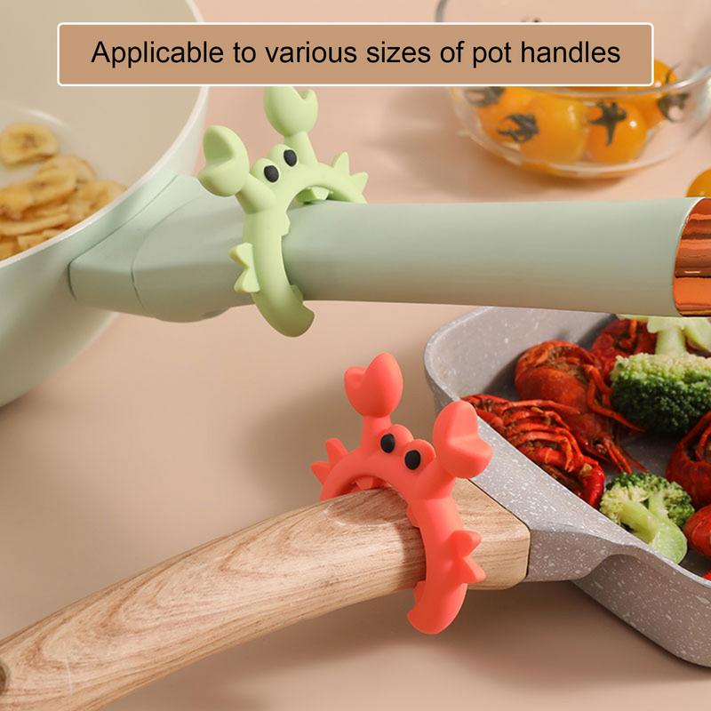 Silicone Utensil Rest,Crab Shaped Spoon Holder for Pots &Pans,Heat Resistant Kitchen Gadget,AntiSlip Stove Top Organizer